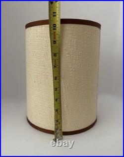 Vintage MCM Danish / Atomic Mod Style Red Metal Brass Table Lamp Orig Drum Shade