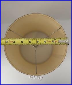 Vintage MCM Danish / Atomic Mod Style Red Metal Brass Table Lamp Orig Drum Shade