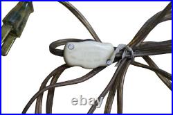 Vintage MCM Electric Brass Candelabra Crystal Prisms 5 Light Table Lamp