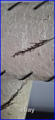 Vintage MCM Fiberglass Shade Table Lamp Dried Grass Botanical Atomic Mid Century