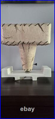 Vintage MCM Fiberglass Shade Table Lamp Dried Grass Botanical Atomic Mid Century