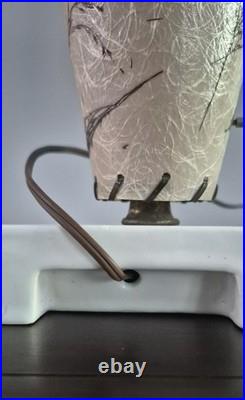 Vintage MCM Fiberglass Shade Table Lamp Dried Grass Botanical Atomic Mid Century