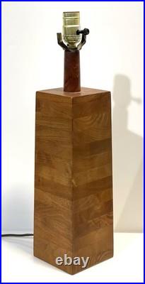 Vintage MCM Jane & Gordon Martz Stacked Walnut Table Lamp