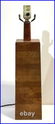 Vintage MCM Jane & Gordon Martz Stacked Walnut Table Lamp