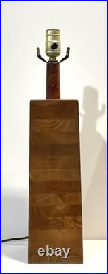Vintage MCM Jane & Gordon Martz Stacked Walnut Table Lamp