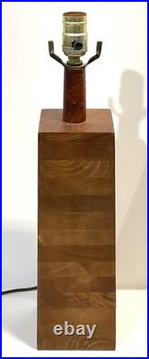 Vintage MCM Jane & Gordon Martz Stacked Walnut Table Lamp