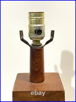 Vintage MCM Jane & Gordon Martz Stacked Walnut Table Lamp