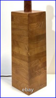 Vintage MCM Jane & Gordon Martz Stacked Walnut Table Lamp