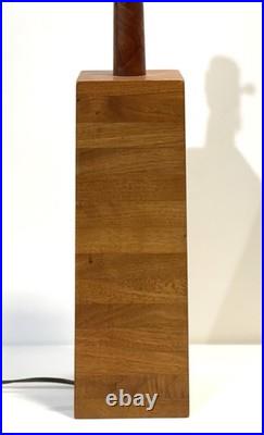 Vintage MCM Jane & Gordon Martz Stacked Walnut Table Lamp