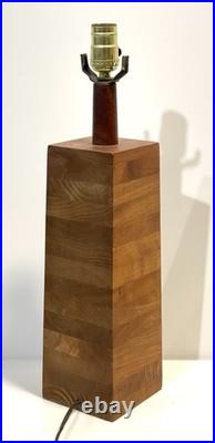 Vintage MCM Jane & Gordon Martz Stacked Walnut Table Lamp
