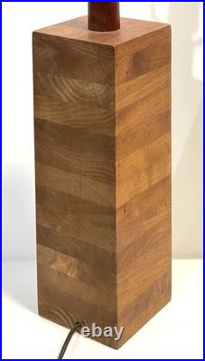 Vintage MCM Jane & Gordon Martz Stacked Walnut Table Lamp