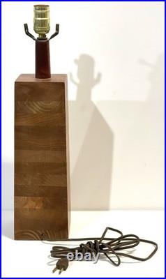 Vintage MCM Jane & Gordon Martz Stacked Walnut Table Lamp