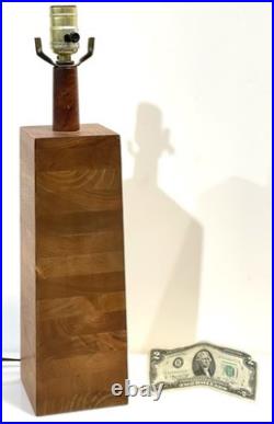 Vintage MCM Jane & Gordon Martz Stacked Walnut Table Lamp