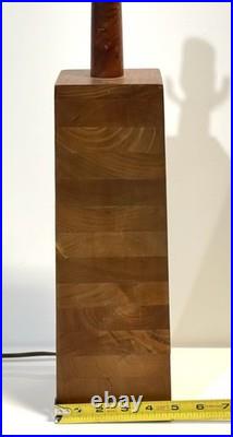 Vintage MCM Jane & Gordon Martz Stacked Walnut Table Lamp