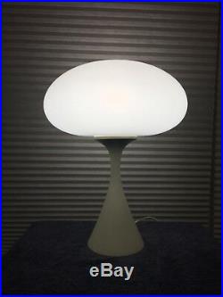 Vintage MCM Laurel Mushroom Lamp with Frosted Globe White Tulip Base