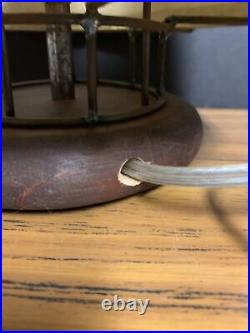 Vintage MCM Mid Century Lamp Table Lamp or Hanging Lamp Metal Fabric Wood WORKS