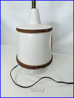 Vintage MCM Mid Century Modern CHILO White & Orange Ceramic Table Lamp