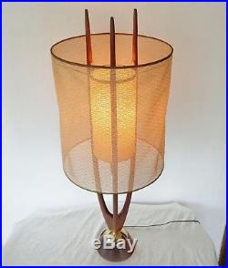 Vintage MCM Pearsall Modeline Danish Teak Wood Floor Table Lamp 40 Tall Tripod