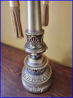 Vintage MCM Rembrandt Torchiere Table Lamp Antique Brass HOLLYWOOD Regency 38