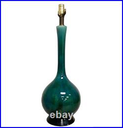 Vintage MCM Royal Haeger Blue Green Drip Glaze Table Lamp