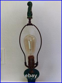 Vintage MCM Table Lamp Green/Teal Style of Royal Haeger