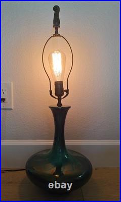 Vintage MCM Table Lamp Green/Teal Style of Royal Haeger