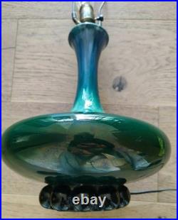 Vintage MCM Table Lamp Green/Teal Style of Royal Haeger