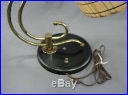 Vintage MCM Table Lamp Two Fiberglass Shades Brass Original Mid Century Modern