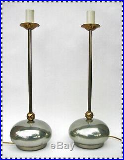Vintage MID CENTURY MODERN Atomic Orb Metal Retro Lamp Pair (2)