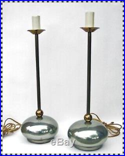 Vintage MID CENTURY MODERN Atomic Orb Metal Retro Lamp Pair (2)