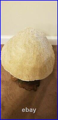 Vintage Magic Mushroom Lamp, 14 Burl Wood & Faux Coral Table Lamp, Nature