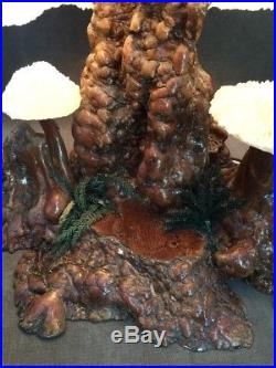 Vintage Magic Mushroom Lamp Company Los Angeles CA Table Lamp Coral Burl Look
