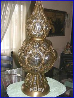 Vintage Marbro Lamp Company Hand Blown Caged Murano Lamp 1960's 42 Tall