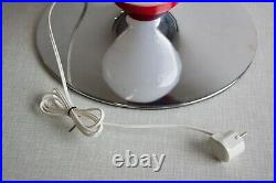 Vintage Meblo Table Floor Lamp / 70s White Glass Sphere Chrome Lamp / Space Age