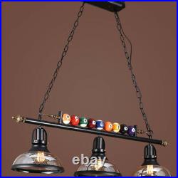 Vintage Metal Ball Design Pool Table Light Billiard Lamp with Glass Bowl Shades