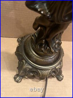 Vintage Metal Cherub Angel Table Lamp 28 Tall 200704 PT 70082 GREAT QUALITY