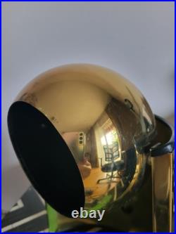 Vintage Metal Orb Space Age Atomic eyeball Table Lamp Light gold MCM 1970's