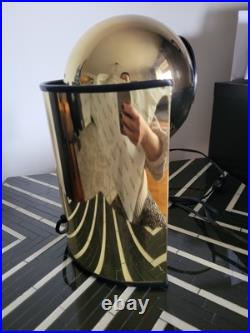 Vintage Metal Orb Space Age Atomic eyeball Table Lamp Light gold MCM 1970's