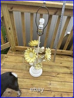Vintage Metal Sun Flower Table Lamp Light MOD Shabby Chic