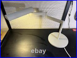Vintage Metal Swing Arm Table Lamp Walter von Nessen Style Off White Heavy Base
