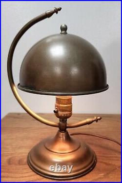 Vintage Metal Table Desk Lamp Art Nouveau Arts & Crafts Prairie School Desk