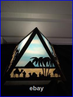 Vintage Meyda Camel Pyramid Mission-Stained Glass Table lamp