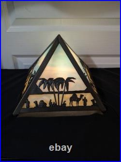 Vintage Meyda Camel Pyramid Mission-Stained Glass Table lamp