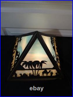 Vintage Meyda Camel Pyramid Mission-Stained Glass Table lamp