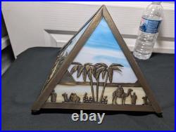 Vintage Meyda Camel Pyramid Mission-Stained Glass Table lamp