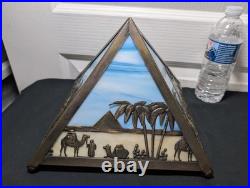 Vintage Meyda Camel Pyramid Mission-Stained Glass Table lamp