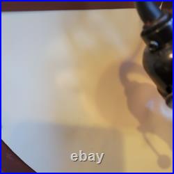 Vintage Mica Table Top Lamp Double Socket Rust & Brown