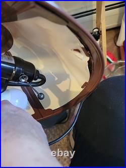 Vintage Mica Table Top Lamp Double Socket Rust & Brown