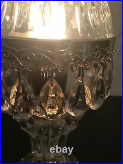 Vintage Michelotti Clear Glass Boudoir Crystal 10 Tall Table Lamp Light