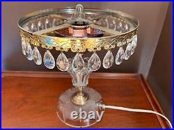 Vintage Michelotti Purple Amethyst Crystal Glass Table Lamp 17